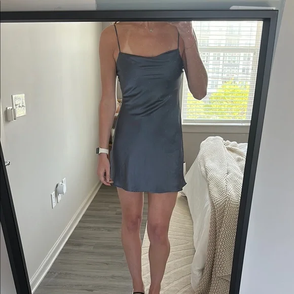 Abercrombie Slate Blue Slip Dress - Picture 4 of 5